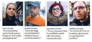 I ragazzi di Napoli comparsi nell'intervista di oggi su Repubblica