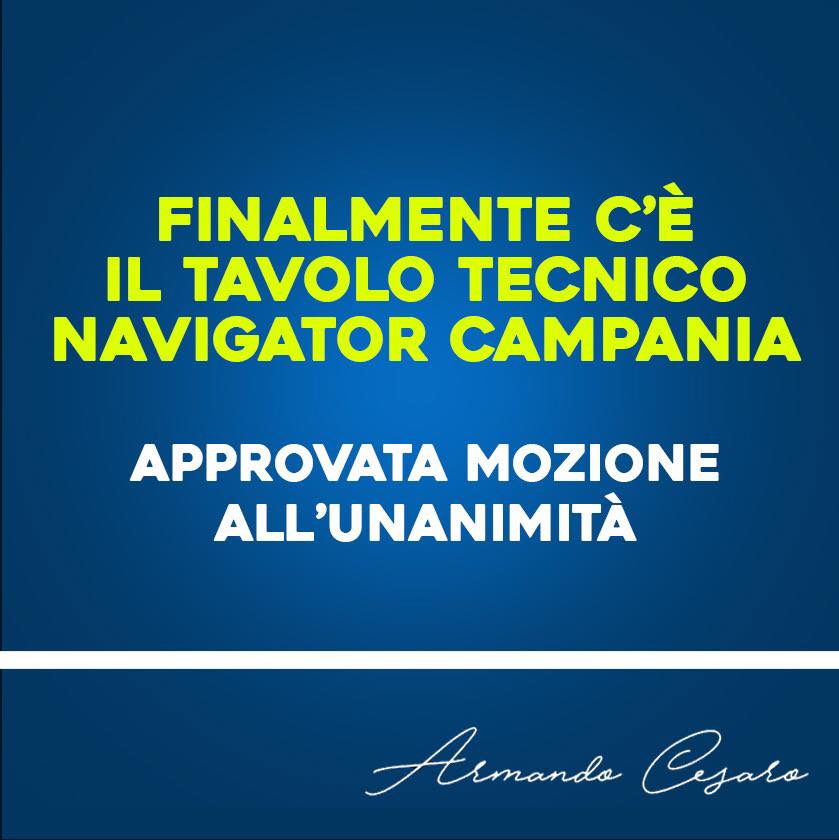 NAVIGATOR: CHIESTO E OTTENUTO TAVOLO, PREVALE SENSO DI RESPONSABILITÀ ISTITUZIONALE