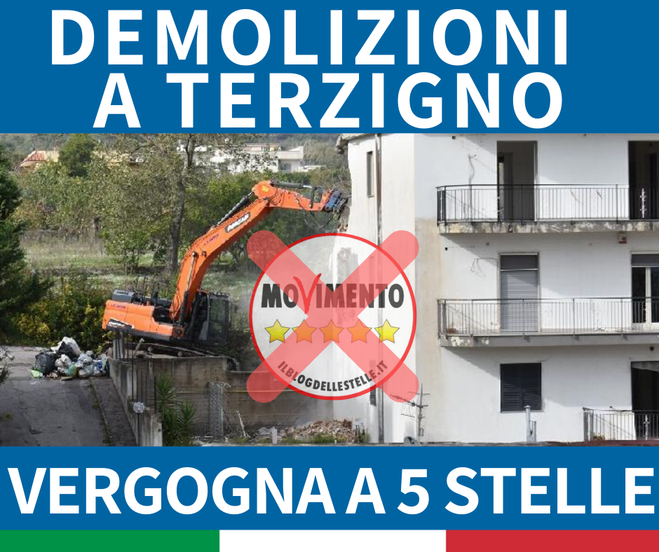 DEMOLIZIONI TERZIGNO: INTERROGAZIONE 5 STELLE? SI VERGOGNASSERO, LA RITIRINO E CHIEDANO SCUSA!